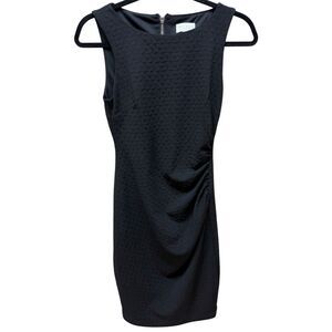 Bisou Bisou Michele Bohbot Sleeveless Midi Womens Black Dress Ruched. Sz 2